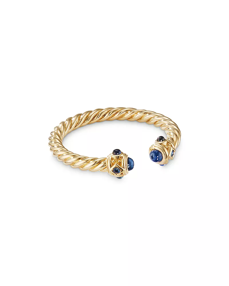David Yurman 18K Yellow Gold Renaissance Blue Sapphire Ring