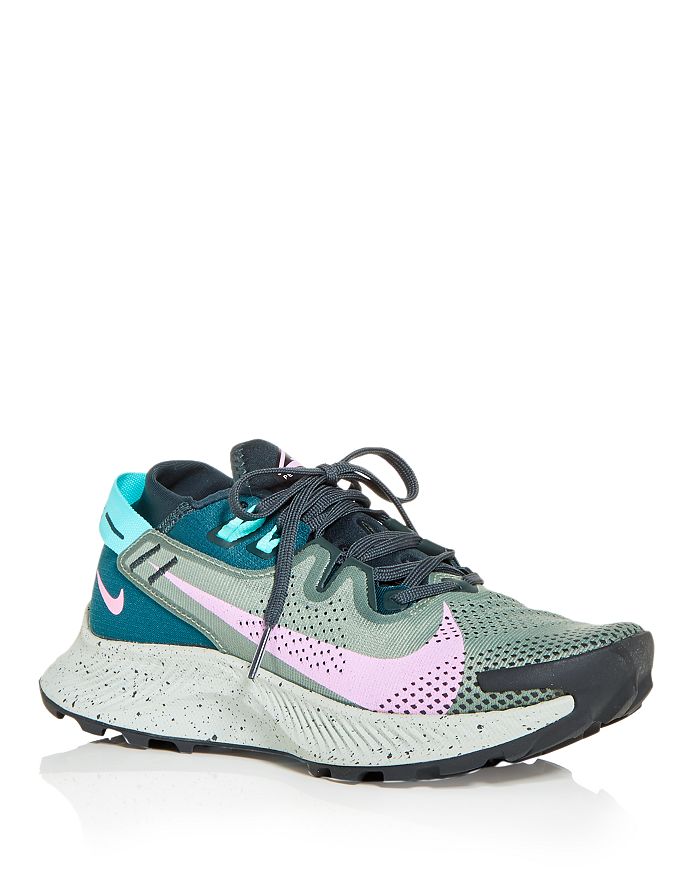 Nike Women's Pegasus Trail Low Top Running Sneakers In Seaweed/pink