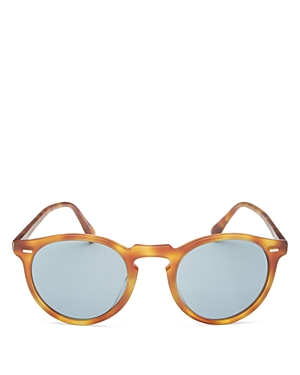 Shop Oliver Peoples Gregory Peck Round Sunglasses, 50mm In Havana/blue