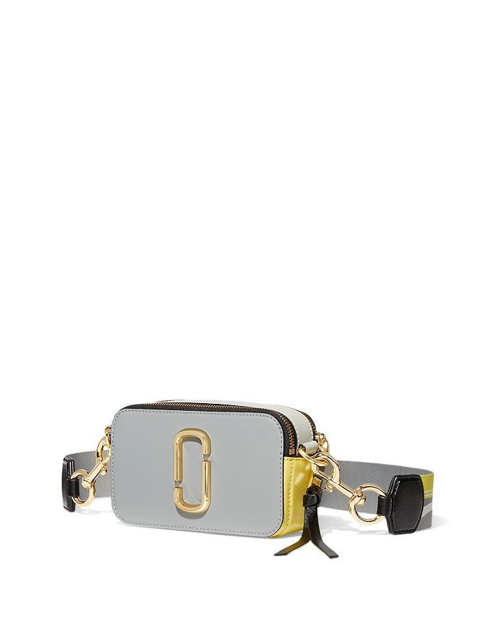 Marc Jacobs Snapshot Leather Crossbody In New Rock Gray Multi/gold
