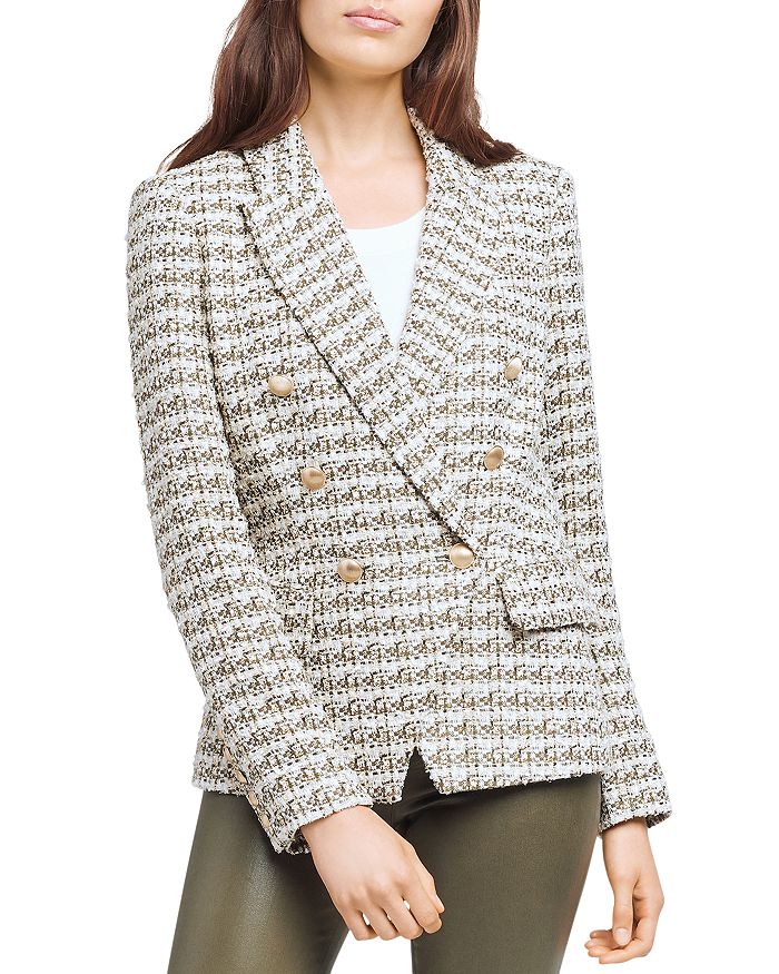 L AGENCE L'AGENCE KENZIE DOUBLE-BREASTED TWEED BLAZER,1432MLR