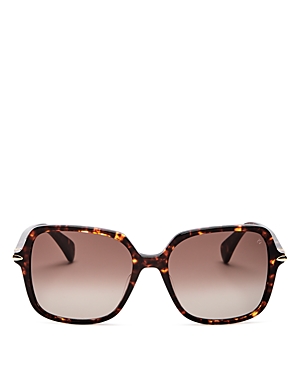 Rag & Bone Women's Square Sunglasses, 55mm In Brown