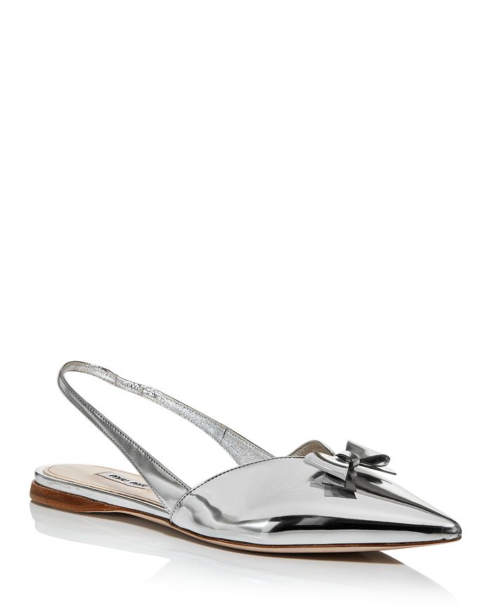 Miu Miu Women's Metallic Slingback Ballet Flats | Bloomingdale's