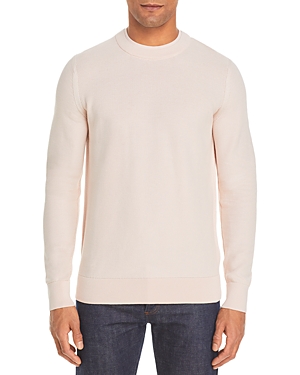 Theory Riland Pique Eco Breach Sweater In Light Coral