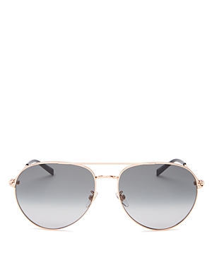 Givenchy Unisex Brow Bar Aviator Sunglasses, 61mm In Gold Copper/gray Shaded