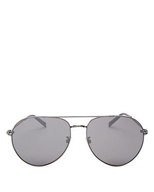 Givenchy Unisex Brow Bar Aviator Sunglasses, 61mm In Black/silver Mirror Gradient