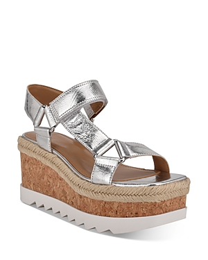 Marc Fisher Ltd Women's Gylian Platform Sandals In Silver Leather