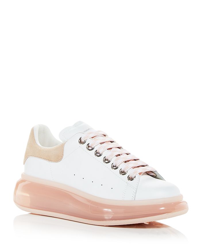 Shop Alexander Mcqueen Suede & Transparent Sole Sneakers In Multi Rose