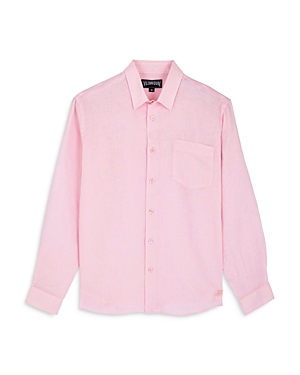 Shop Vilebrequin Linen Solid Classic Fit Shirt In Ballerine