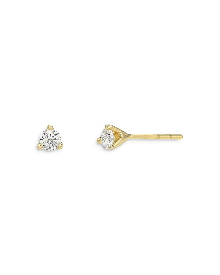 Shop Zoe Lev 14k Yellow Gold Diamond Mini Stud Earrings