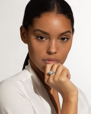 Blue Caviar & Diamond Sterling Silver Statement Ring
