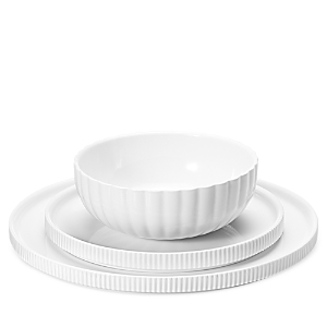 Georg Jensen Bernadotte 3 Piece Dinnerware Set In White
