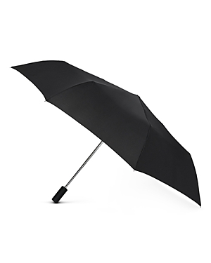 Burberry Logo Folding Umbrella In Black/archive Beige
