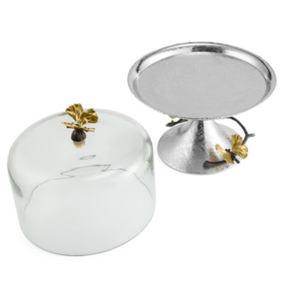 Butterfly Ginkgo Pastry Dish with Dome 