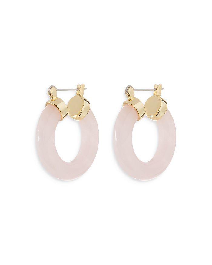 Luv Aj Baby Amalfi Hoop Earrings In Rose Quartz