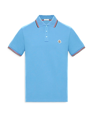 Moncler Logo Slim Fit Polo Shirt In Blue