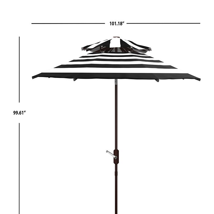Shop Safavieh Iris Fashion 9 Ft Tabletop Umbrella In Black/white