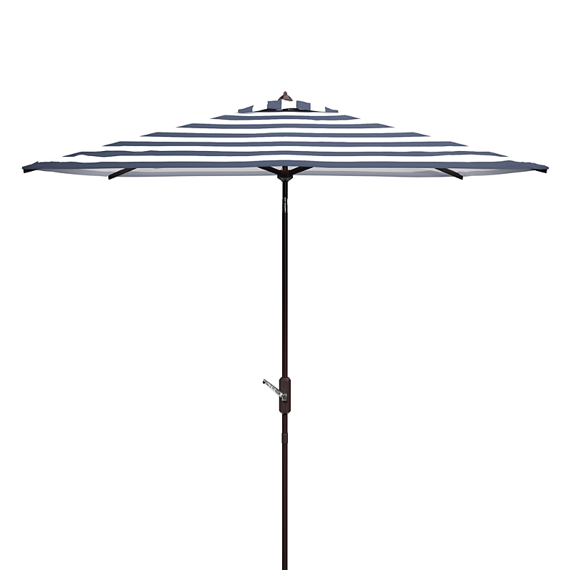 Safavieh Iris Rectangle Umbrella In Navy/white