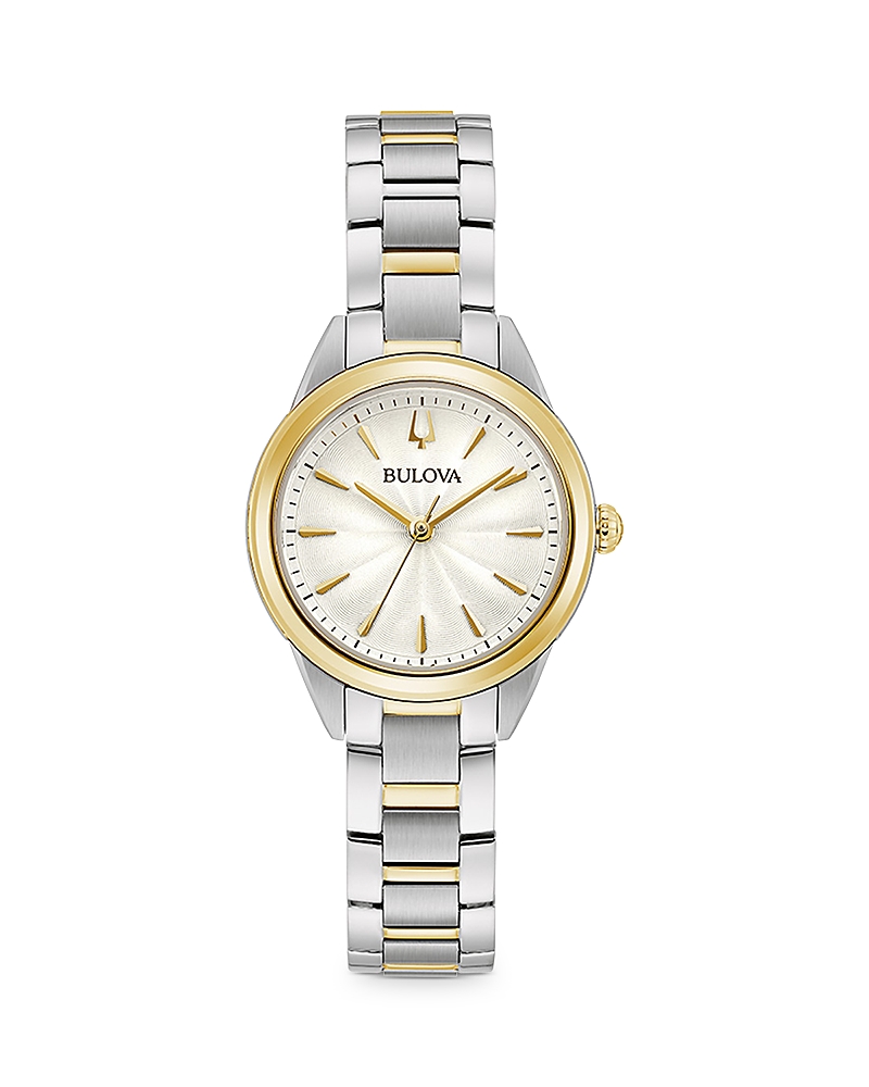 Bulova Sutton Womens Two Tone Stainless Steel Bracelet Watch 98l277 In White