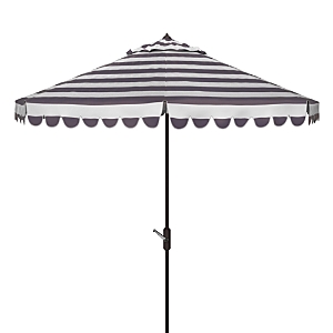 Safavieh Vienna 11 Ft Crank Square Umbrella In Black/white
