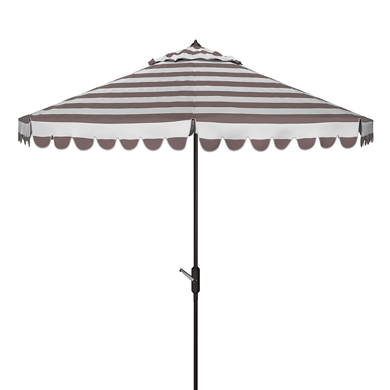 Safavieh Vienna 11 Ft Crank Square Umbrella In Gray/white