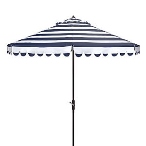 Shop Safavieh Vienna 11 Ft Crank Square Umbrella In Navy/white