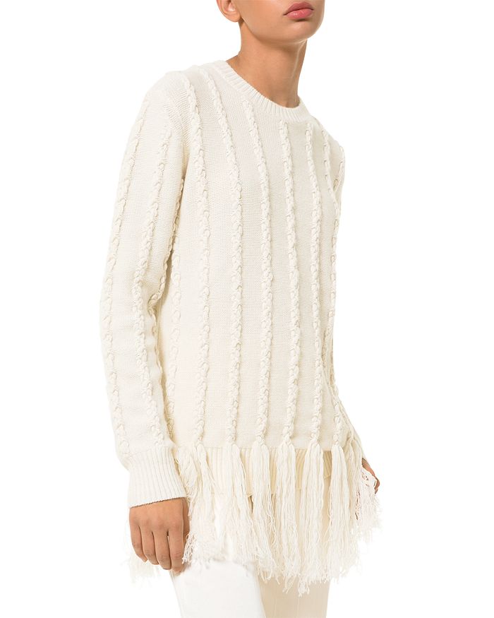 Michael Kors Collection MICHAEL Cashmere Embroidered Fringe