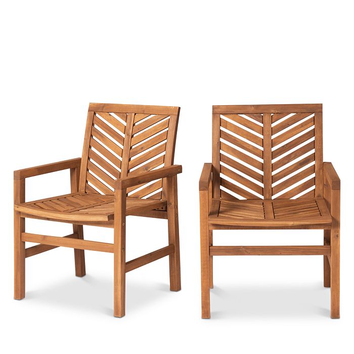 Sparrow & Wren Harbor Outdoor Patio Chairs, Set Of 2 In Brown