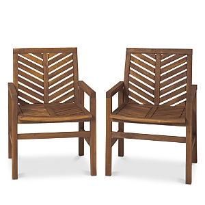 Sparrow & Wren Harbor Outdoor Patio Chairs, Set Of 2 In Dark Brown