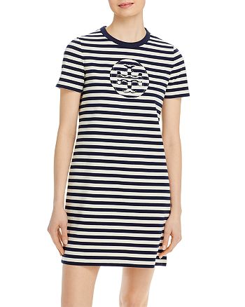 Tory Burch Striped Logo T-Shirt Dress | Bloomingdale's