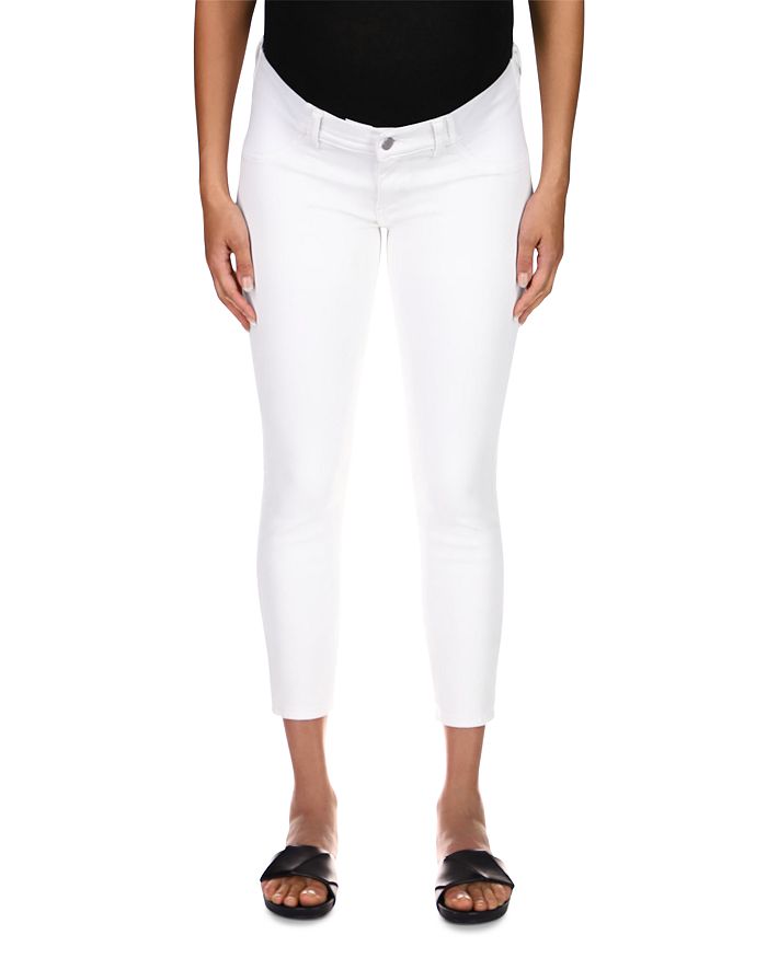 DL DL1961 FLORENCE INSTASCULPT CROPPED MATERNITY JEANS IN MILK,12945