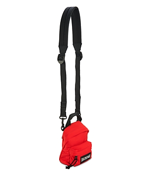 Balenciaga Mini Oversize Backpack In Red Tech Canvas In Bright Red