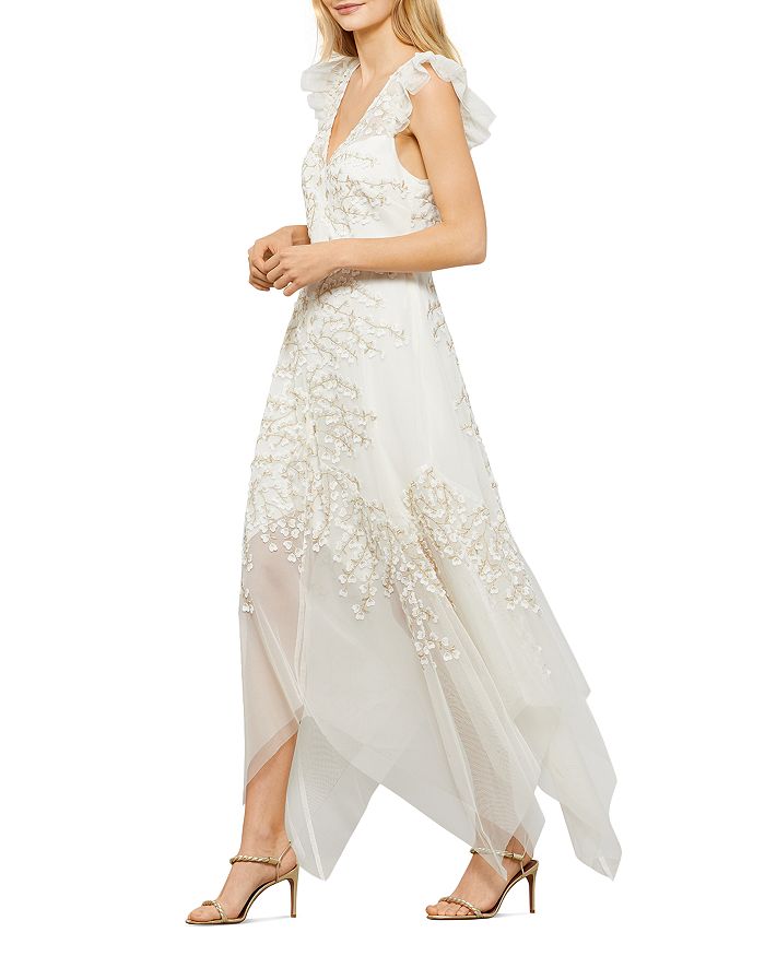 Shop Bcbgmaxazria Embroidered Tulle Gown - 100% Exclusive In White