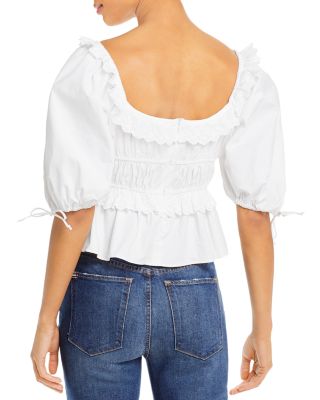 aqua smocked tiered sleeve top