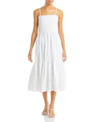 theory sleeveless dress in eyelet cotton