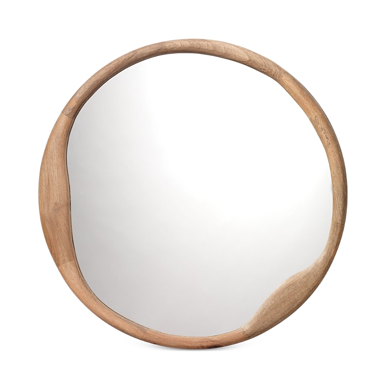 Jamie Young Organic Round Mirror In Beige
