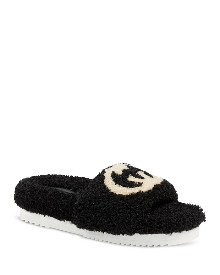 Gucci eileen hotsell shearling slides