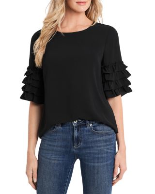 CeCe Tiered Ruffle Sleeve Blouse Bloomingdale s