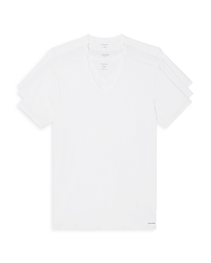 Calvin Klein Cotton Stretch Moisture Wicking V Neck Tees, Pack of 3
