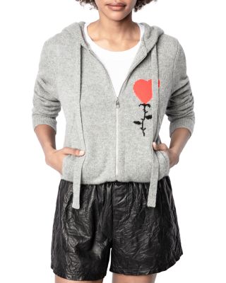 plus size cashmere zip hoodie