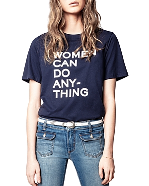 ZADIG & VOLTAIRE BELLA COTTON TEE,SKTR1808F