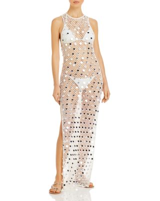 Caroline Constas - Long Crochet Maxi Dress Swim Cover-Up