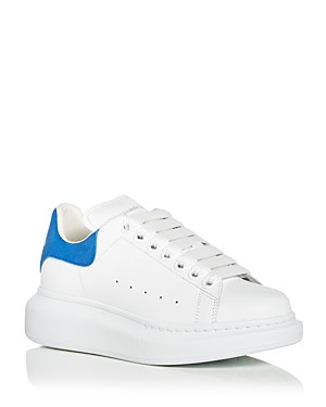 Alexander Mcqueen White And Blue Embossed Classic Sneakers In White/light Blue
