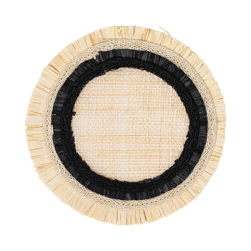 Joanna Buchanan Ruffle Edge Straw Coasters In Black