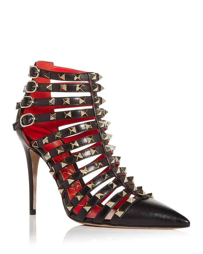 Vedligeholdelse fejl Dangle Valentino Garavani Women's Rockstud Alcove Strappy High Heel Booties |  Bloomingdale's