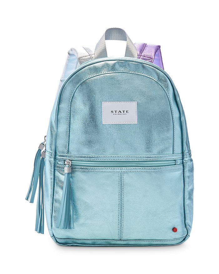 State Bags Kane Kids Mini Backpack in Metallic Silver