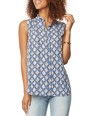 Nydj Sleeveless Ruffled Top In Valley Snake