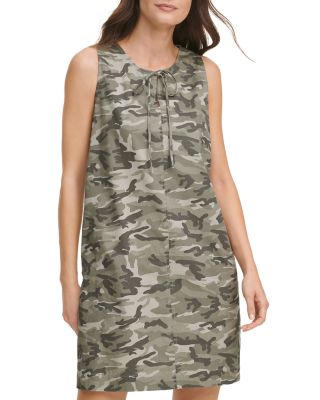 camo shift dress