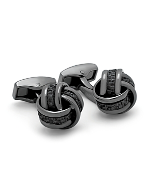 Tateossian Signature Knot Cufflinks In Black