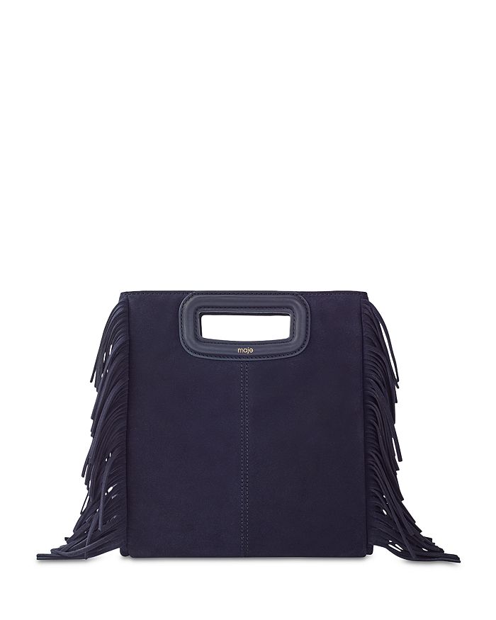 Maje M Bag In Navy Suede
